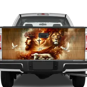(Style 1) Jesus Christian Tailgate Wrap – Faith-Inspired Truck Rear Graphic, Christian Tailgate Wrap, Faith Tailgate Wrap, Jesus Graphic Tailgate Wrap, Christian Art Tailgate Wrap, Jesus Theme Truck Wrap, Christian Theme Truck Wrap