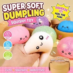 12-Piece Perfect Dumpling Squishy Toys in Assorted Colors, Super Soft Dumpling, Unisex Squishy Toy, Fun and Relaxing Stress Relief
