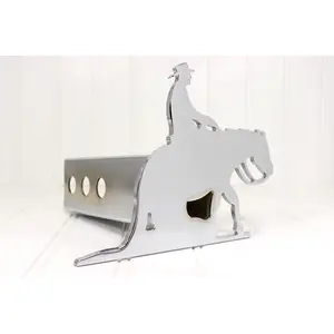 Chrome Cowboy Reining Horse Hitch Cover Fits 2 Inch Hitch Receiver Durable & Stylish Horse Accessories