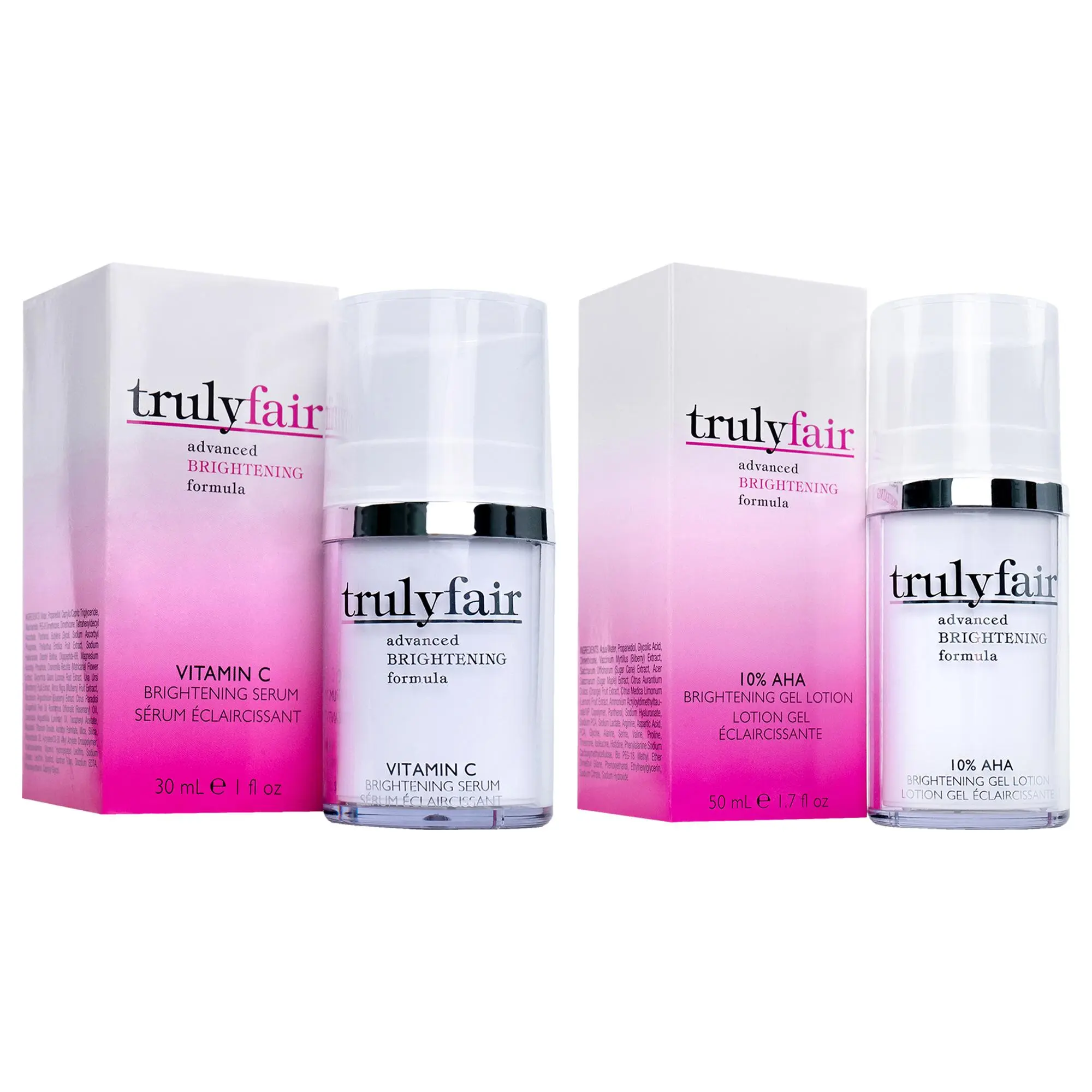 Truly Fair Kit by Truly Fair for Unisex - 2 Pc Kit 1oz Vitamin C  Serum, 1.7oz 10 Percent Aha  Gel Lotion