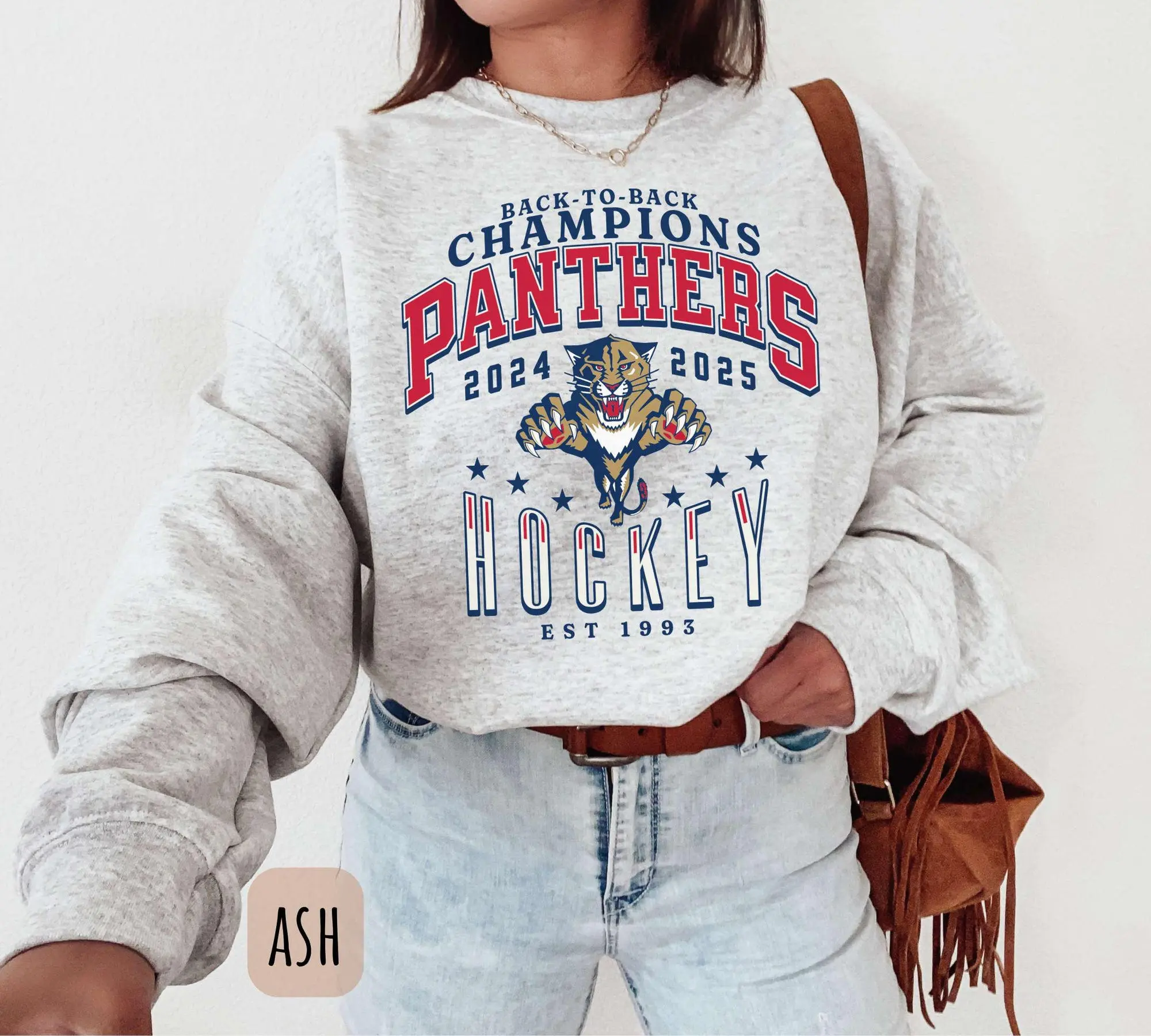[Sale Up To 45%] Florida Hockey Sweatshirt, 2025 Florida Hockey Fan Crewneck, Retro Hockey Sweatshirt, Championship Shirt