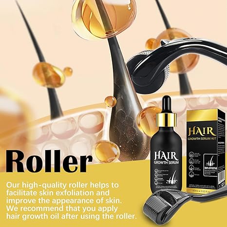 Beard care/hair care with Roller 0.25mm Scalp Kit,Scalp Treatments,Serum With Biotin, Microneedle Beard Roller for Thicker Longer Fuller Hair and Beard ,Gifts for Men Dad,Birthday gift,Daily hair care/Hair Care and Styling