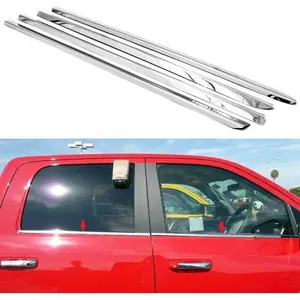 Polished Stainless Steel Window Sills Trims For 2009-2017 Dodge Ram 1500 Crew Cab,Mega Cab. Rear Window sill Measures at 33" not 24.5"