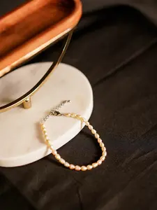 Women's Elegant Natural Pearl Bracelet, Fashionable Luxury Jewelry for Women & Girls As Gift