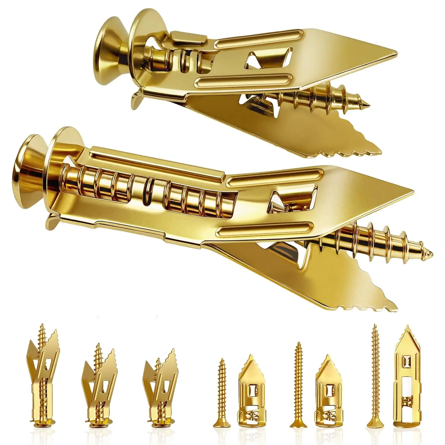 88-Count Self-Drilling Drywall Anchors with Screws Kit - 2 Anchor Sizes, 3-Size Metal Expansion Bolts, Zinc-Plated Carbon Steel, No Drill, 1/2-in Compatibility, Enhanced Durability, 80lbs Hold, Dormitories/Garages Use, Manufacturer Warranty, 3 Sizes