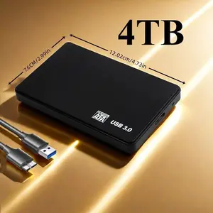 4TB Portable External Hard Drive Compact Lightweight with Large Storage Capacity Supports USB 3.0 Interface for Laptops PS4 & More Devices