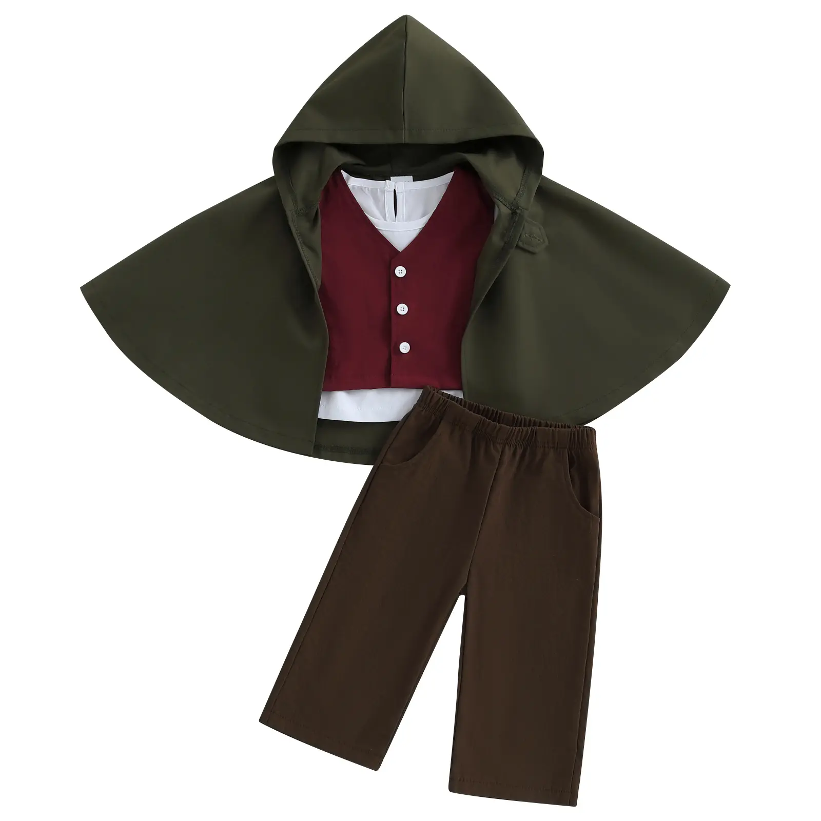 REDWOON Infant Toddler Baby Boys Halloween Costume Medieval Ring Bearer Long Sleeve Shirt Vest Cloak and Pants 4pcs Outfit Set
