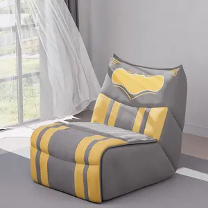 NESLAKO Comfy Lounge Chair – Modern Stripe Lazy Floor Sofa, Ergonomic Accent Seat for Bedroom, Living Room, Small Spaces