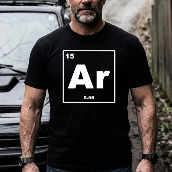 AR 15 Periodic Table Shirt – 5.56 Minimalist Gun Code Graphic T-Shirt for Men – Tactical Science Hoodie – Subtle 2A Style Sweatshirt