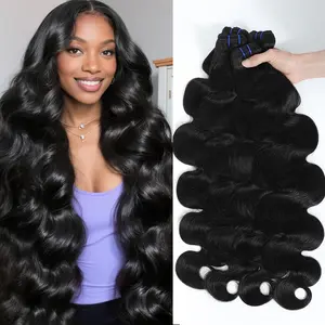 Charmanty Premium 100% Raw Unprocessed Virgin Human Hair 10-32 Inch Straight Body Deep Wave Bundles 1 3 4 Bundles Natural Black 613 Blonde Cuticle Aligned Tangle Free Remy Hair Ponytail Sew in Glue in Quick Weave Hair Extension