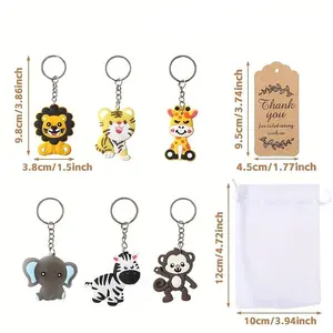 Forest Animal Packaging Bag Keychain, Perfect Party Gift for Weddings & Baby Showers, Includes Keychain & Thank You Tag, Ideal for Valentine's Day