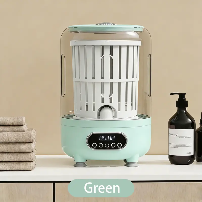 【Latest Products】Mini Washing Machine (Green), Rechargeable Portable Underwear Washing Machine, 3L Extra Large Capacity, Suitable for Travel,Apartment,Camping