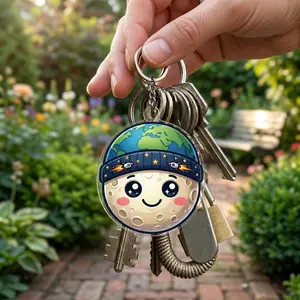 Rise Plushie Artemis II Keychain, Artemis 2026 Back to the Moon Charm, Gift for Your Children, Clear Acrylic Keychain Astronomy Space Lover Gift for Boy or Girl