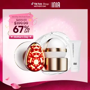 INIA SPHERA At-Home RF & LED Anti-Aging Facial Device – Lift, Tighten & Sculpt with EMS Microcurrent, Red Light Therapy, Electroporation & Cryo Cooling for Firm, Glowing Skin, Mother's Day Special Gift
