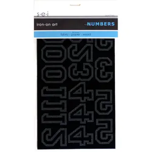 9-145 Varsity Numbers Team Pack - 2 inch Black Flock Iron-on