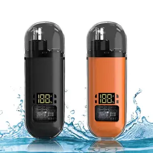 [Summer Vibes] Rechargeable Mini Nose Hair Trimmer for Men and Women, Portable Facial Grooming Tool with LED Display and Dual Blade Design