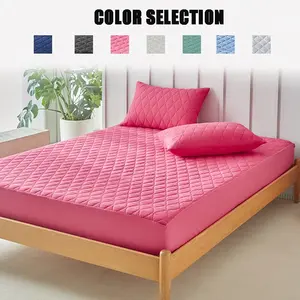 King-Queen Size Waterproof Bed Sheet, Deep Pocket Mattress Protector, Breathable & Durable, Fits Simmons/latex/mattresses, Quilted Mattress Cover