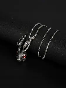 Punk Style Rabbit Head Pendant Necklace, Minimalist Chain, Fashion Jewelry for Party, Daily Clothing Decor, Trendy All-match & Exquisite Jewelry for Birthday Gift