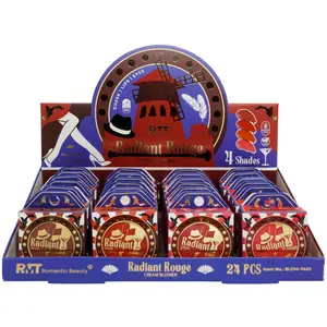 Rubor en Crema Radiant Rouge Romantic Beauty - Venta al por Mayor Display 24 Unidades (BLCM-9401)