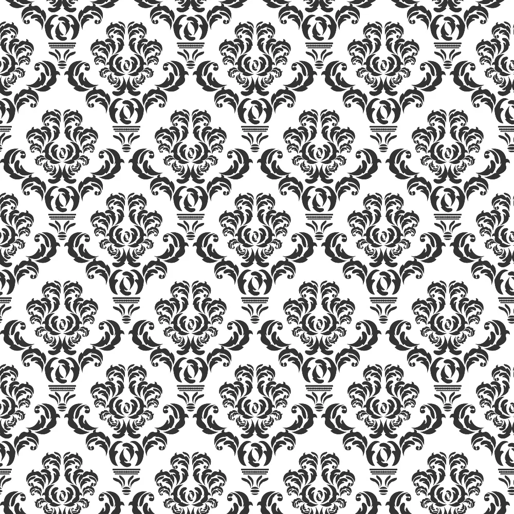 Simple Damask Black Quilting Cotton Fabric Simple Damask Black Quilting Cotton Fabric