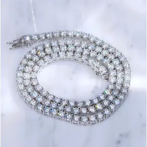 22" 4MM  925S VVS MOISSANITE TENNIS CHAIN WHITE GOLD