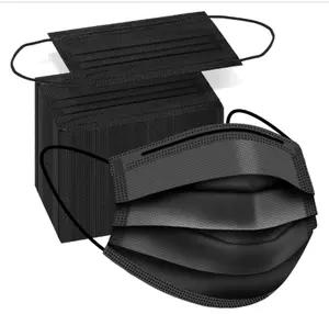 Disposable Face Masks 3 Ply Protection 100 Count Black
