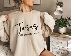 Jesus Sweatshirt, The Way The Truth The Life Christian Crewneck, Faith Based Sweater, Religious Graphic Pullover, Bible Verse Gift for Men & Women