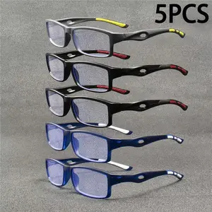 5-pack Fashion Square Frame Eyeglasses for Men and Women, Suitable for Senior Lightweight Reading Glasses
