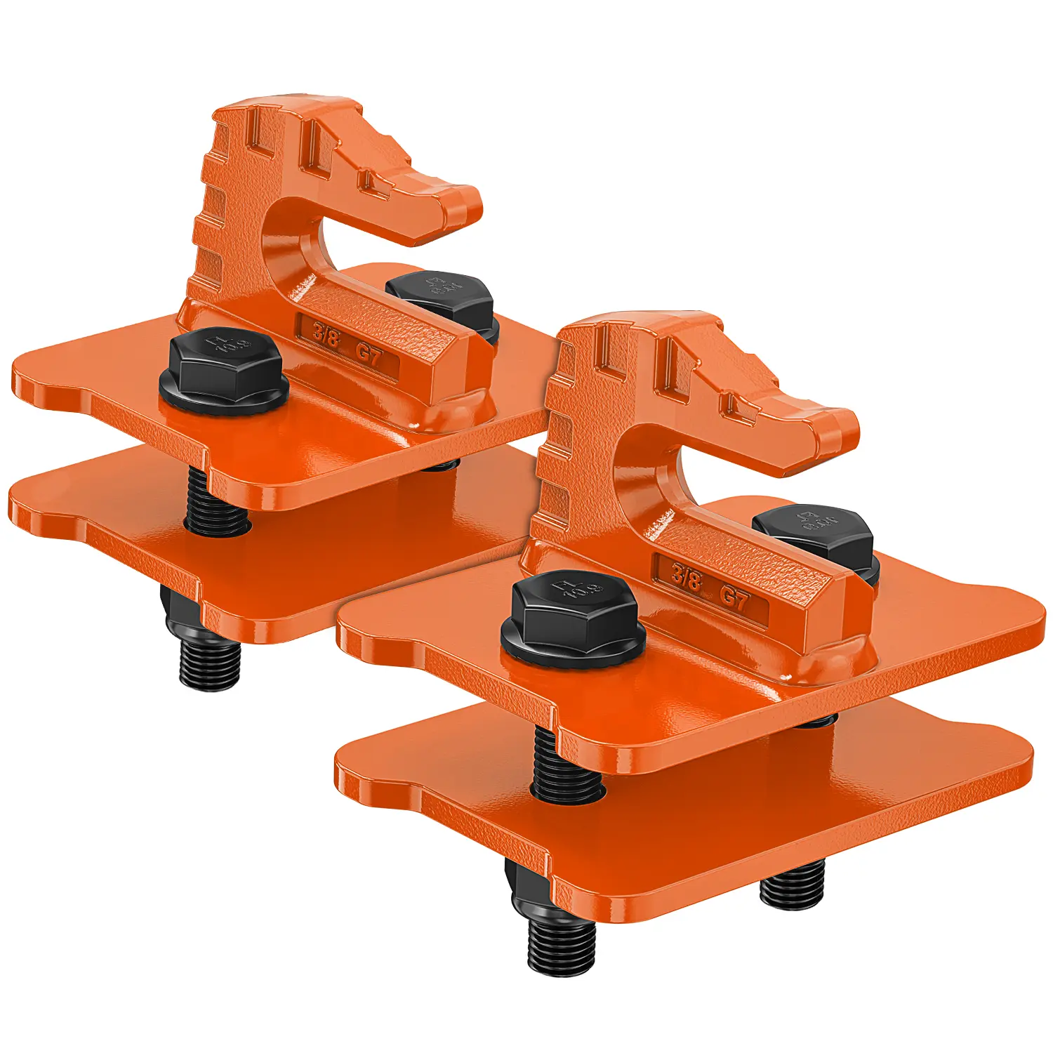 Nilight 2PCS Heavy-Duty Zinc-Coated Steel Tractor Bucket Hook Tools - 3/8" Bolt-On Drop-Forged Rustproof, 15000 LBS Max Load, Orange Automotive Escape Accessory, Tow Organiser, Hook Tool