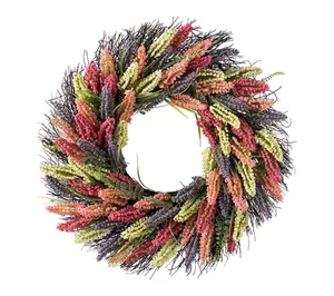 Glitzhome 24"D Pink, Purple & Yellow Mixed Heather Wreath
