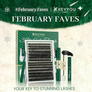 KEYYOU 3D Effect Eyelash Clusters Kit 280pcs 80D100D D Curl Individual Lashes Kit Wispy Lashes Volume Cluster Lashes Kit Natural Soft TikTok Shop FebruaryFaves