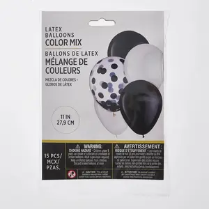 Class 101 - Celebrate in Style: 15-Pack White & Black Latex Balloons for Graduation