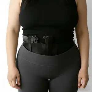 Belly Band Holster for Concealed Carry - Universal Elastic Waist Band Handgun Holster with Magazine Pouch for Women Men - Compatible with Glock 19, 17, 43, Smith & Wesson, Sig Sauer, Ruger, Bodyguard 380