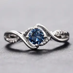 Women's Copper No.6 Classic 4-Prong Wave Design Ring, Luxury Engagement & Daily Fashion Costume Jewelry, About 2.4g Statement Ring