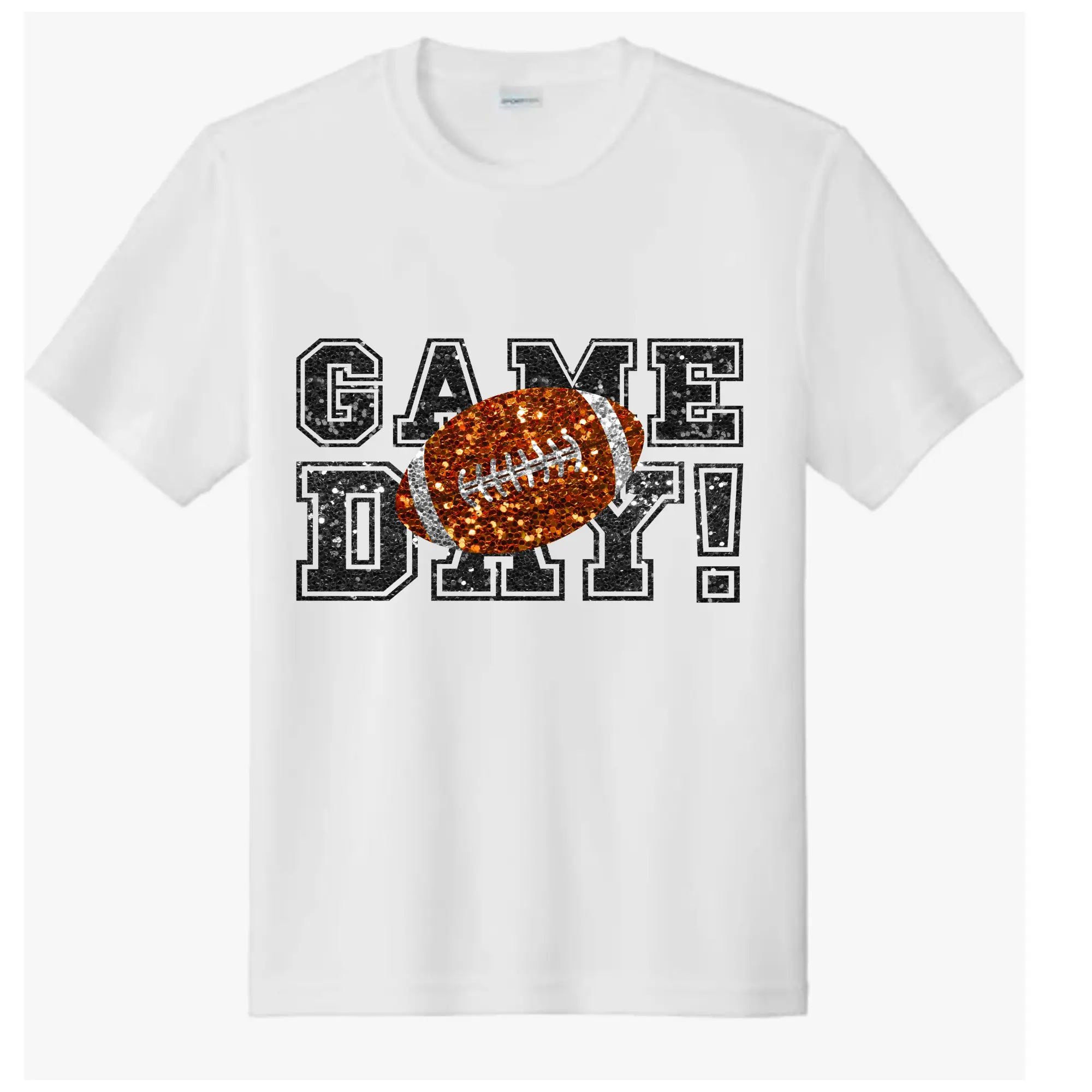 Game Day Football Design Customizable Ready-To-Press DTF Transfer - Black Bold Prints, Direct To Film Printing Supply for T-Shirts, DIY Enthusiasts
