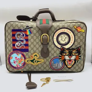 Pre-owned GUCCI canvas Shoulder Bags GG Supreme Monogram Embroidered Courier Suitcase XiaoTang0117