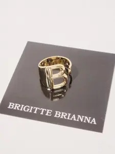 3D Initial Ring Stainless Steel Letter Ring Unisex Style Mother's Day Gifts & Father's Day Gifts Everyday Ring