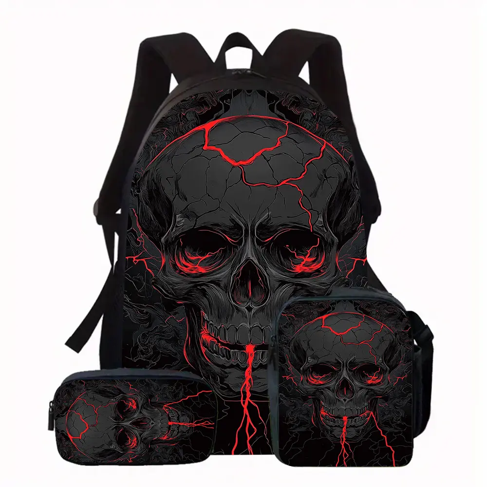 Men's three-piece backpack with handbag and pencil case, ultralight large capacity backpack Perfect for School & Travel, Backpack for School, Travel Bag, Secure Zipper Closure, For Teenager