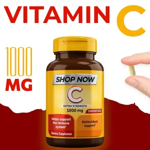 Extra Strength Vitamin C 1000mg Tablets - 105 Count for Immune Support & Antioxidant Protection