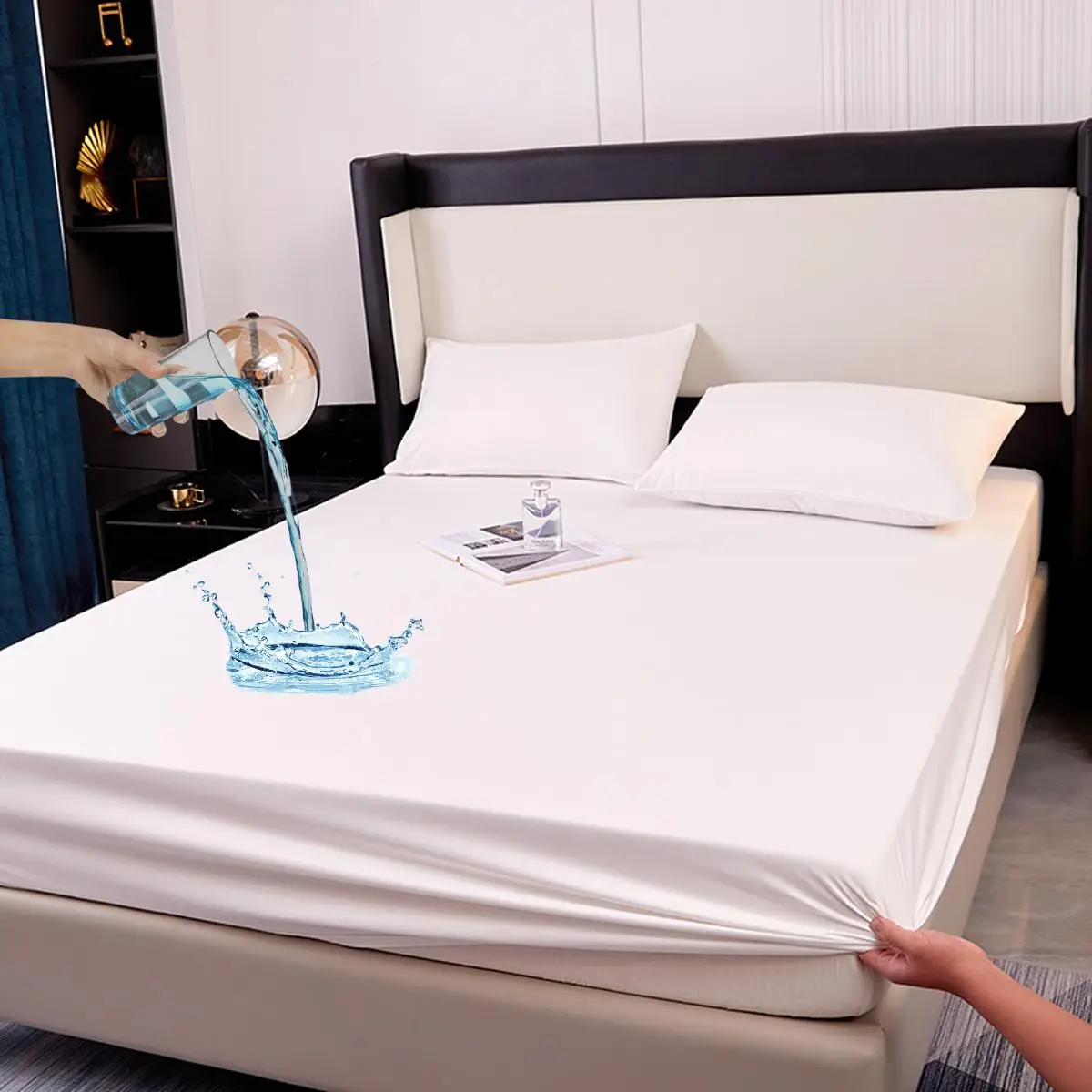 Double Bed Fitted Sheet With 30cm Deep Pocket, 1 Count Solid Color Durable Bedding Sheet, Cozy Bedroom Accessories Comfortable Bedspread For Twin Full