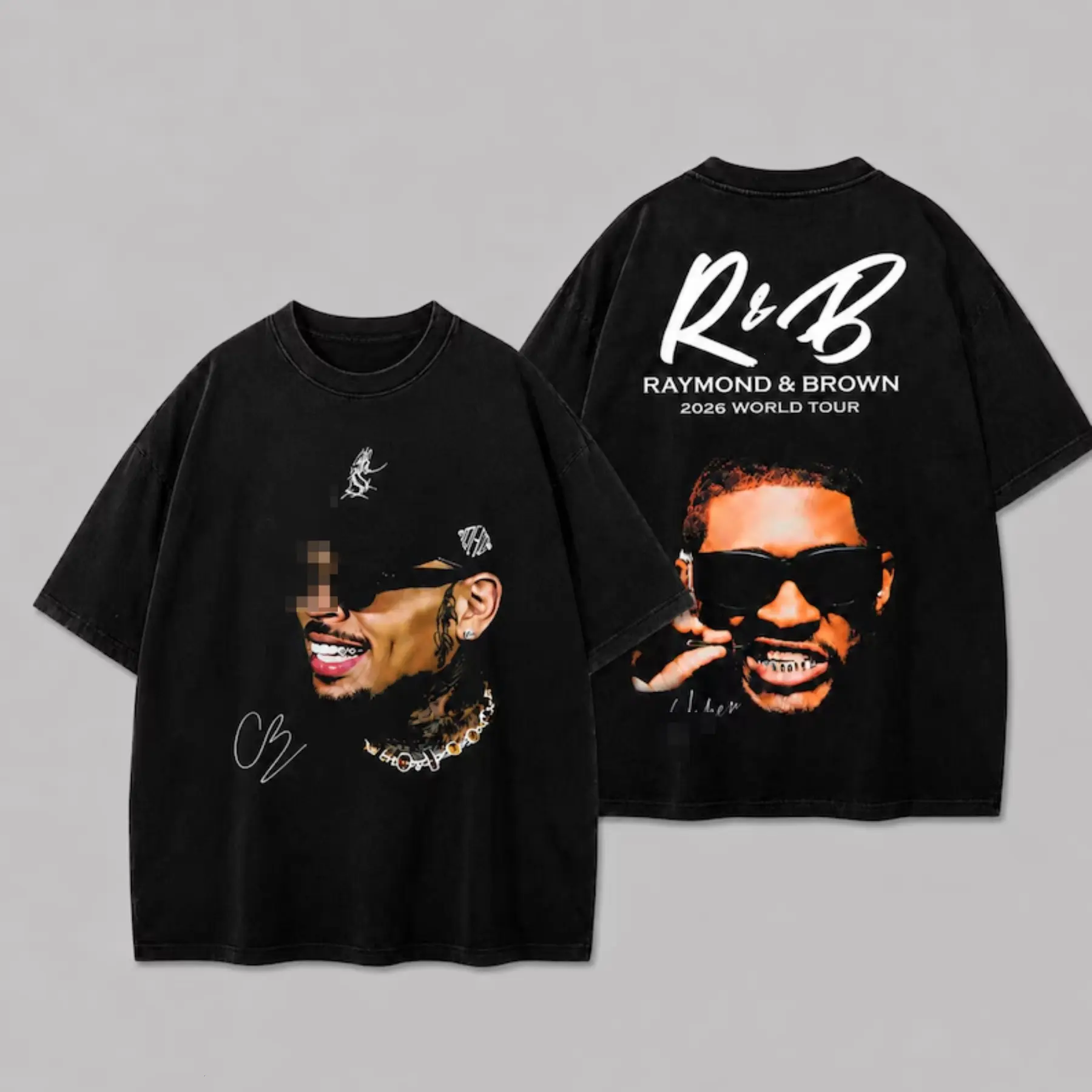 [Free Ship] Comfort Color Raymond & Brown R&B Tour 2026 V2 Premium Shirt, R&B Music Duo Graphic Tee, Urban Hip Hop Soul Streetwear Shirt, Concert Tour Merch, Gift for R&B Fans, Vintage Music Tee