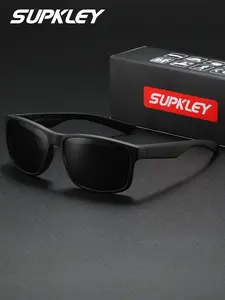 SUPKLEY Men's Sports Sunglasses, Outdoor Sports Eyewear, Super Lightweight, Durable, Non Slip, Pc Rectangular Frame, Cycling, Hiking, Outdoor Sports, Uv400 Polarized Sunglasses, Sunglasses For Sports, Sports Accessories