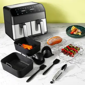 13 Piece Air Fryer Multifunction Accessory Set for Ninja Double XL 9.5L Air Fryer, Silicone Lining, Air Fryer Basket, Grill, Oven Gloves, Food Tongs, Oil Brushes Make Cooking Easy and Hassle-free.