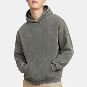 Men's Retro Hooded Sweatshirt Pullover Washed Hoodie Sun-Bleached Handmade Suitable For Both Men And Women Made Of Thick Cotton Fabric Features A Worn-Out Hoodie Style - An Appropriate Casual, Warm And Retro Long-Sleeved Top