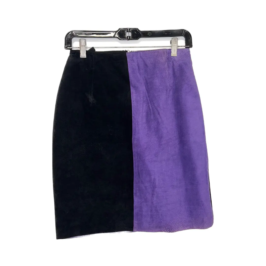 Two-Tone Suede Skirt