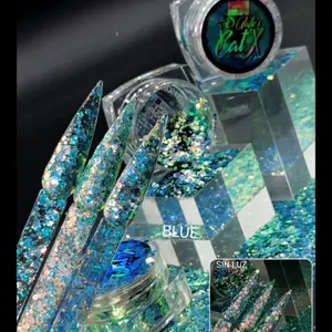 Fantasy Nails Cat X BLUE Glitter Decoration