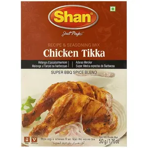 Shan Chicken Tikka Super BBQ Spice Blend 50g - Tandoori Masala Seasoning Mix for Tandoori Style Chicken