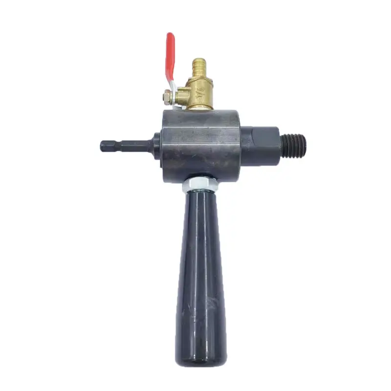 GJANSH Electric Hammer Water Drill Connecting Rod , Time Saving Copper Portable Easy to Use Electric Drill Turn Water Drill Tool Multifunction for Home Construction (Round Handle)