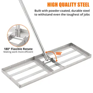 Heavy Duty Lawn Leveling Rake & Drag Harrow – 48-72" Adjustable Width, Reinforced 4FT Chain, Tow-Behind Grader for ATV, UTV, Tractor, Mower – Perfect for Gravel, Soil, Yard & Lawn Landscaping