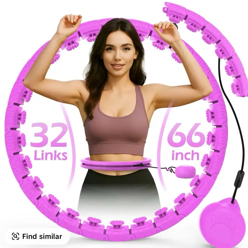Lavidaei Smart Detachable Weighted Hula Hoop for Women 120cm 47in Fitness Tool with Weights for Exercise Detachable Design 32 Links 66 inch